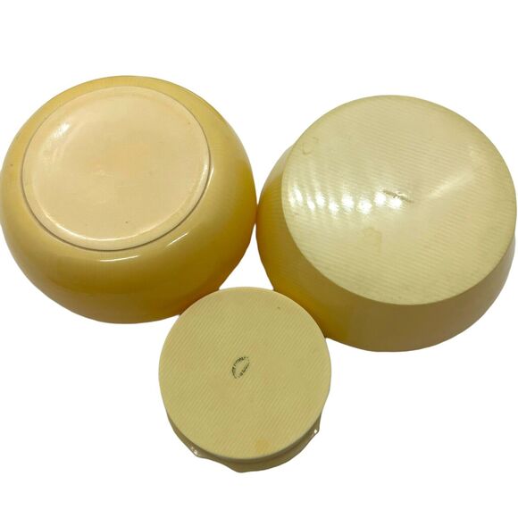Pyralin Du Barry FRENCH IVORY / Celluloid 3 Pcs Vanity Set Hair Reciever Vintage - Picture 8 of 16